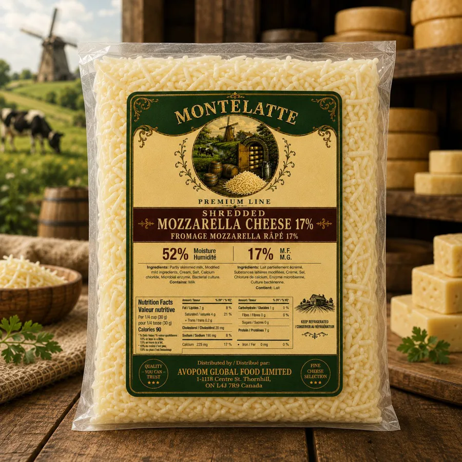 Montelatte Shredded Mozzarella 17%