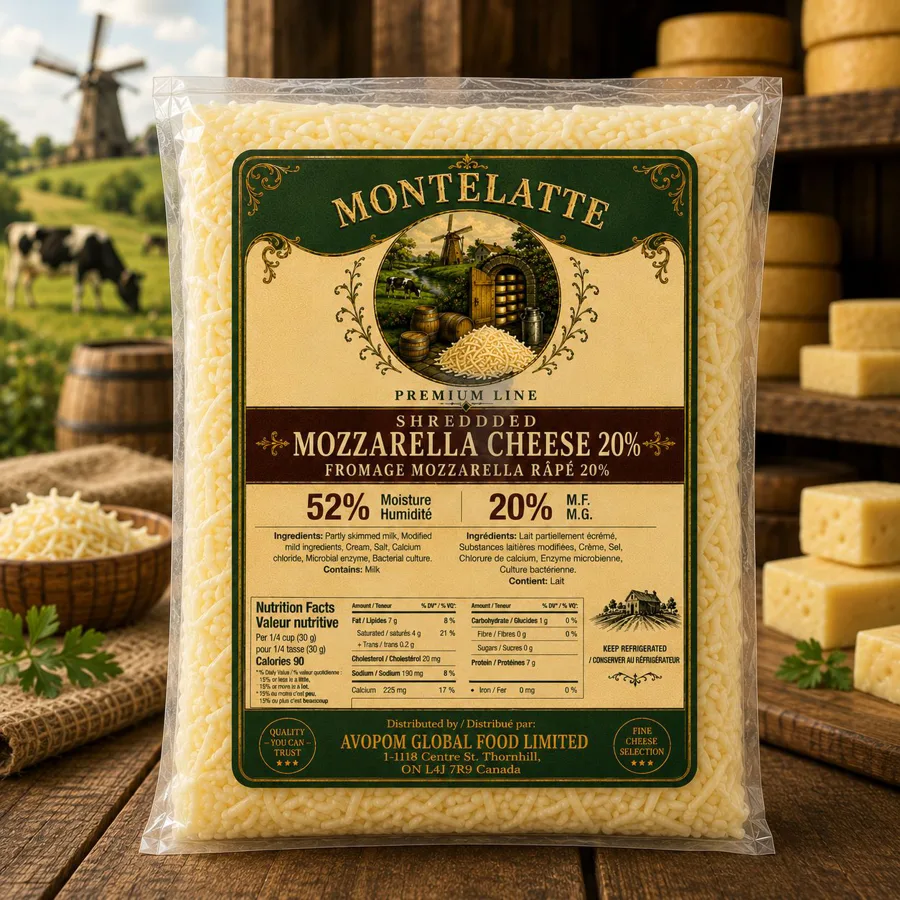 Montelatte Shredded Mozzarella 20%